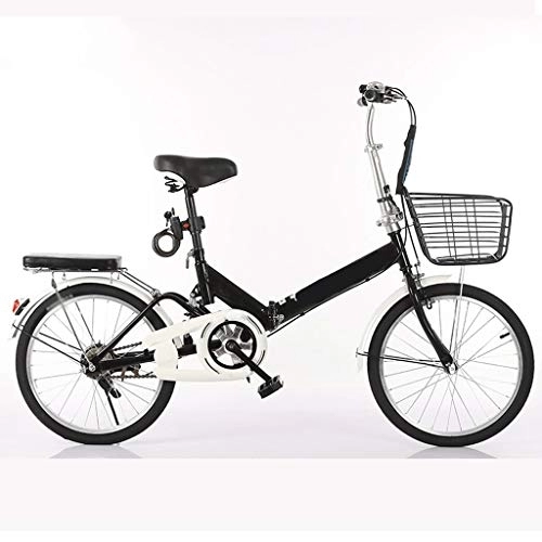 Folding Bike : Bicycle Folding Bicycle 20 Inch Student Adult Men And Women Variable Speed Car Ultra Light Portable Bicycle foldable bicycle (Color : Black, Size : 20inch)