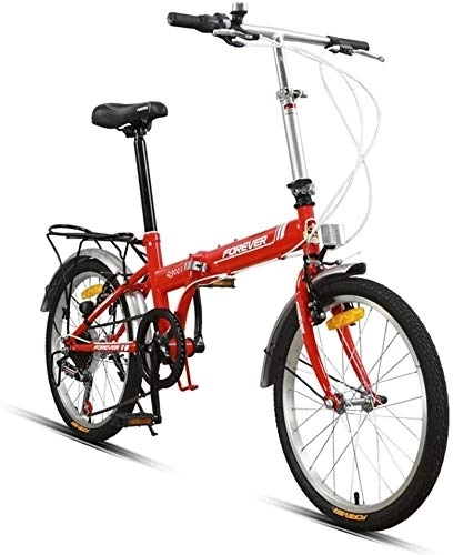 Folding Bike : Bicycle Folding Bicycle Adult Men And Women Ultra Light Road Bike Portable City Bike Manned Mini (Color : Red)