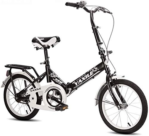 Folding Bike : Bicycle Folding Bicycle Compact City Bike Students Bicycle Lightweight Bike Adult Road Bike 20 Inch (Color : Black)