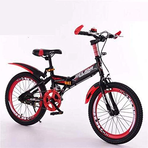 Folding Bike : Bicycle Folding Bicycle Road Bike 20 Inch Bicycle Primary School Mountain Bike Shock-absorbing Bike Adult City Bike Compact Bicycle Students (Color : Red)
