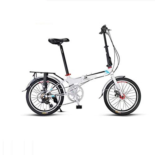 Folding Bike : Bicycle folding bicycle ul tra light bicycle portable aluminum alloy variable speed bicycle suitable for mountain roads and rain and snow roads. This bicycle is foldable.20 inches ( Color : White )