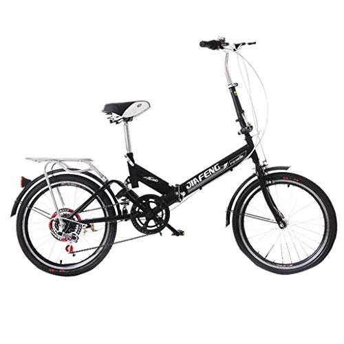 Folding Bike : Bicycle Folding Bicycle Universal 6 Kinds Of Variable Speed 20 Inch Wheel Bicycle Portable Adult Men And Women Bicycle (Color : GREEN, Size : 155 * 30 * 94 CM)