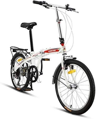 Folding Bike : Bicycle Folding Bicycle Variable Speed Bicycle Adult Men And Women Ultra Light Road Bike Portable City Bike Manned Mini (Color : White Red)