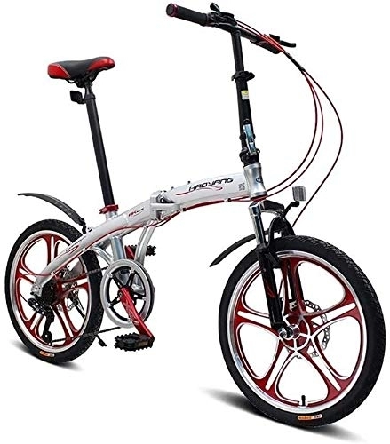 Folding Bike : Bicycle Folding Bicycle Variable Speed Bicycle Mountain Bike City Bike Adult Students Kids Bicycle Road Bike 16 Inch Aluminum Alloy Lightweight (Color : White)