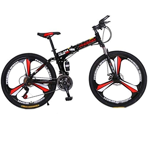 Folding Bike : Bicycle Folding Bike, 26-inch Wheels Portable Carbike Bicycle Adult Students Ultra-Light Portable Men's bicycle (Color : Red, Size : 27 speed)