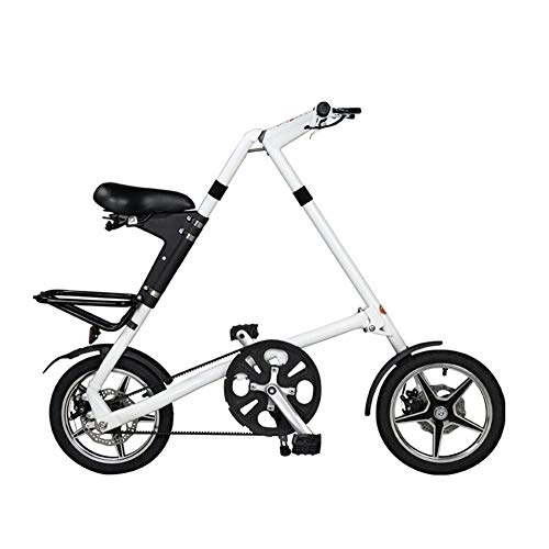 Folding Bike : Bicycles, Folding Bike 16 Inch Wheel Complete Road Mini Bike Retro Frame New Creative Show Performance Bicycle for City Riding And Commuting, White