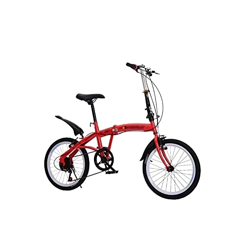 Folding Bike : Bicycles for Adults 20-Inch 6-Speed Folding Bicycle High-Carbon Steel Paint Frame Compact Pedal Adult Bike (Color : Black) (White)