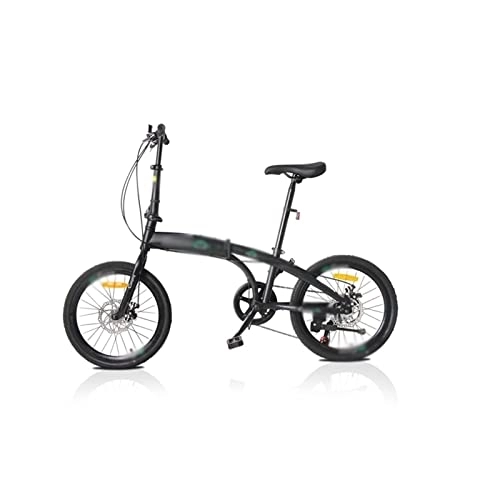 Folding Bike : Bicycles for Adults 20Inch Folding Bicycle 7 Speed High Carbon Steel Shock-Absorbing Cycling Road Bike for Adult Male Female Student Outdoor Sports (Color : Black)