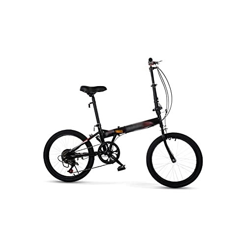 Folding Bike : Bicycles for Adults Bicycle, 16 Inch, 20 Inch Folding Variable Speed Bicycle Men Women Adult Student Ultra-Light Portable Folding Leisure Bicycle (Color : Black, Size : 20ih)