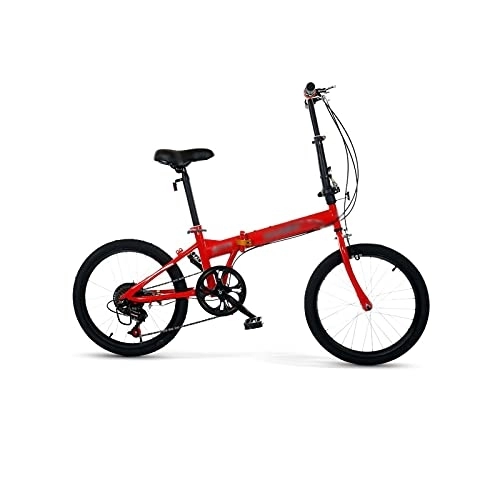 Folding Bike : Bicycles for Adults Bicycle, 16 Inch, 20 Inch Folding Variable Speed Bicycle Men Women Adult Student Ultra-Light Portable Folding Leisure Bicycle (Color : Red, Size : 16ih)