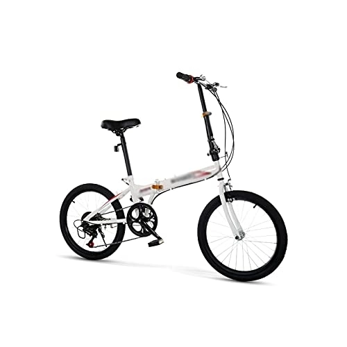 Folding Bike : Bicycles for Adults Bicycle, 16 Inch, 20 Inch Folding Variable Speed Bicycle Men Women Adult Student Ultra-Light Portable Folding Leisure Bicycle (Color : White, Size : 16ih)