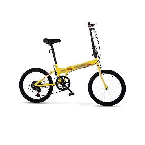 Folding Bike : Bicycles for Adults Bicycle, 16 Inch, 20 Inch Folding Variable Speed Bicycle Men Women Adult Student Ultra-Light Portable Folding Leisure Bicycle (Color : Yellow, Size : 16ih)