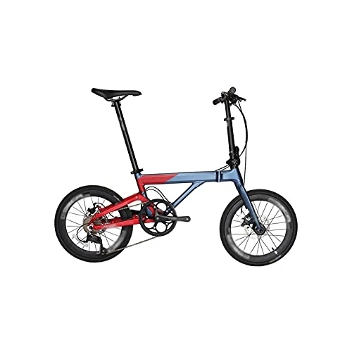 Folding Bike : Bicycles for Adults Bicycle, 20" Folding Bike Aluminum Alloy 9 Speed Folding Bicycle (Color : Gray red, Size : 20 inches)