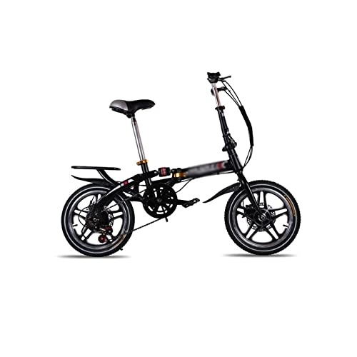 Folding Bike : Bicycles for Adults Foldable Ultra-Light Bicycle Variable Speed Double Brake Folding Bicycle for Students (Color : Black)