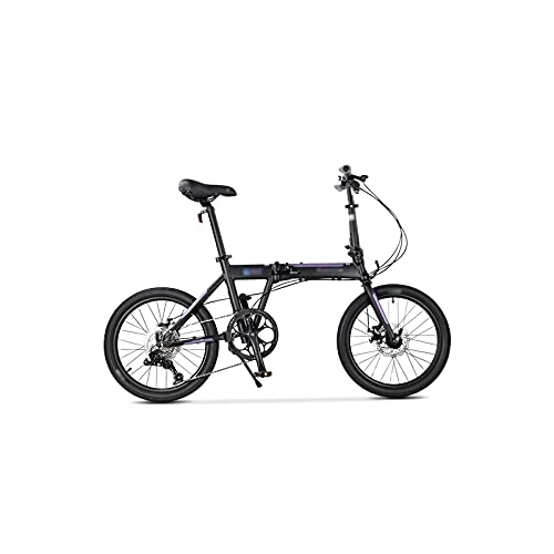 Folding Bike : Bicycles for Adults Folding Bicycle Aluminum Alloy Frame Disc Brake 9-Speed Super Light Carrying City Commuter Cycing (Color : Black)