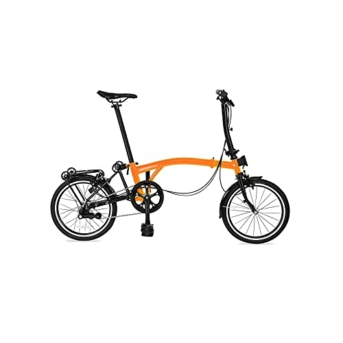 Folding Bike : Bicycles for Adults Folding Bike Folding Bicycle 16-inch Made of 3-Speed S Handle Chromium Molybdenum Steel Internal 3 Speeds Steel Frame (Color : Orange, Size : Internal 3 speeds)