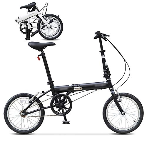 Folding Bike : Bidetu Foldable Bicycle 16 Inch, Folding Mountain Bike, Unisex Lightweight Commuter Bike, MTB Bicycle / Black