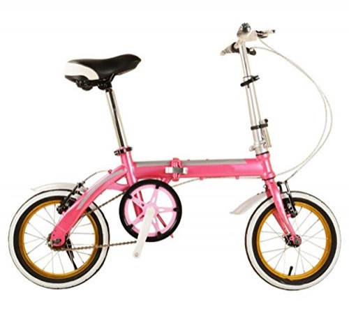 Folding Bike : Bike 14-inch Folding Car Color With Leisure Children's Women's Folding Bike Bicycle Cycling Mountain Bike, Pink-18in