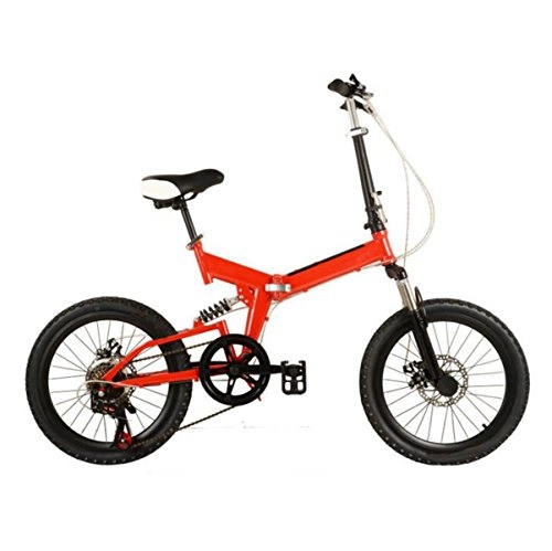 Folding Bike : Bike 20-inch Folding Bike Adult Children Aluminum Bicycle High-end Folding Bike Mini Student Bicycle, Red-20in