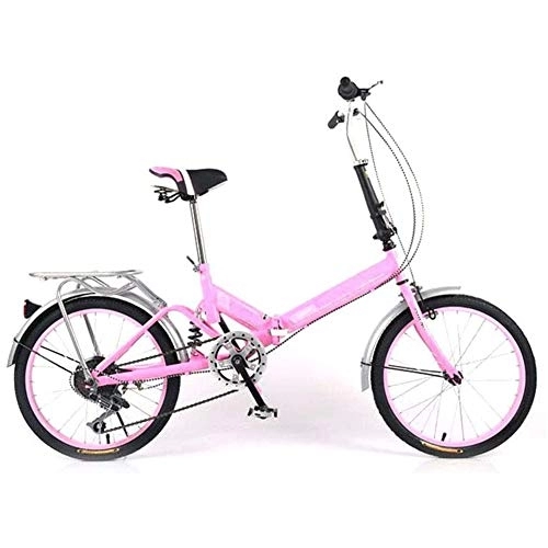 Folding Bike : Bike 20-Inch Folding Speed Bicycle - Adult Folding Bicycle Ladies Variable Speed Shock Absorber Bicycle Portable Commuter Car, sixspeed