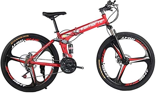 Folding Bike : Bike 24 / 26inch Folding Mountain Damping Bicycle Double 21 / 24 / 27 Speed Double Disc Brakes Mountain 0725 (Color : 24 Inch, Size : 27 speed)