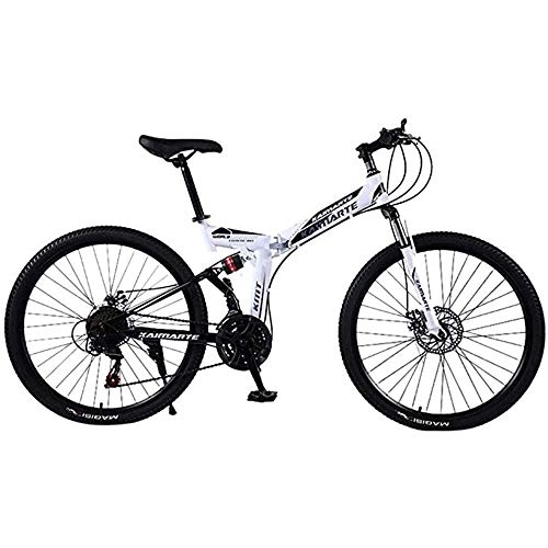 Folding Bike : Bike Bike Bicycle Outdoor Cycling Fitness Portable Bicycle, 24 / 26 inch Mountain Bike Boys Girls Small Mini Folding Bike Lightweight Portable Bicycle 21 / 24 / 27-Speed Adult Student, White, 24 inch 24 Speed