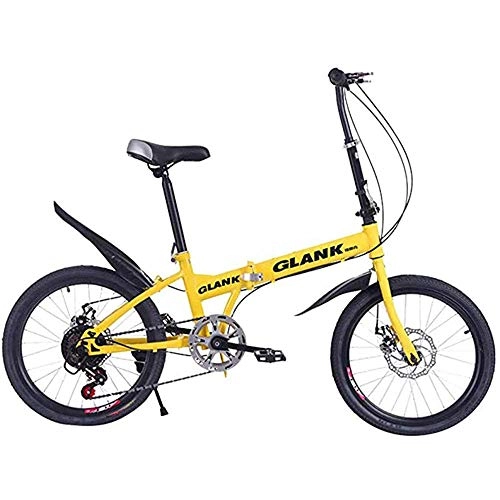 Folding Bike : Bike Bike Bicycle Outdoor Cycling Fitness Portable Student Folding Bikes, Kid Bicycle, 20 inch Mini Portable Folding Bike Lightweight Folding Speed Bicycle, Damping Bicycle, Birthday Gifts, Party Gifts, Ye
