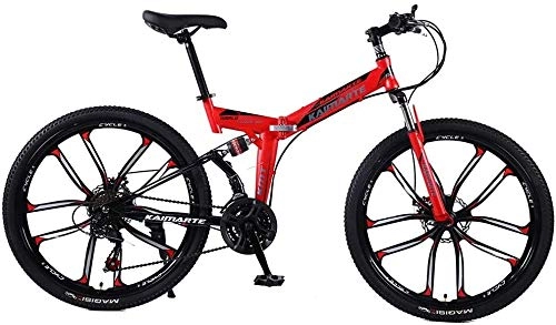 Folding Bike : Bike Folding Bicycle Mountain 21 / 24 / 27 Speed Road Fat 24 / 26 Inches Folding Mtb Snow Beach Bicycle 0723 (Color : 24inch, Size : 24speed)