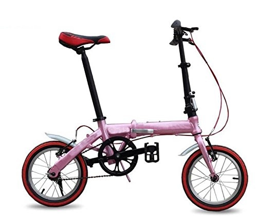 Folding Bike : Bike Folding Bike Speedy Upscale Speed Mountain Bike Men And Women Bike Gift Pedal Biking Tools, Pink-18in