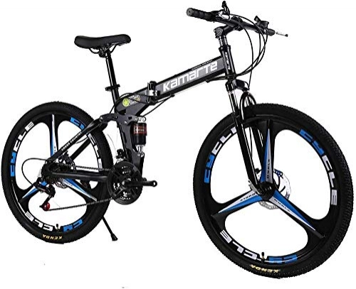 Folding Bike : Bike Shock Speed Mountain Folding 3 Spoke Wheels Dual Disc Brakes Bicycle 24 / 26 Inch (21 / 24 / 27 Speed) 0724 (Color : 26 Inch, Size : 27 speed)