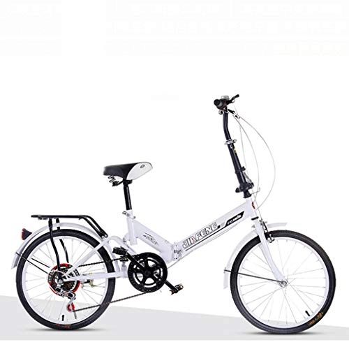 Folding Bike : BIKESJN Folding Bicycle Road Bike Adult Male and Female Student Bicycle City Bike ( Color : White )