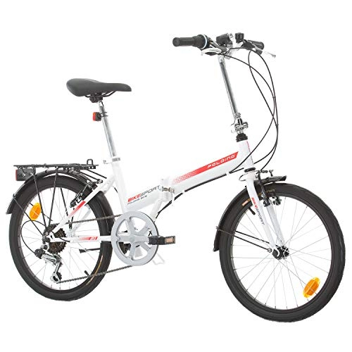 Folding Bike : Bikesport FOLDING 20 inch wheels Shimano 6 gears (White)