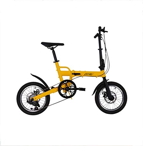Folding Bike : BLCVC Folding bicycle ultra-light aluminum alloy 16 inch 6-speed bicycle male and female urban adult student travel bicycle<br>