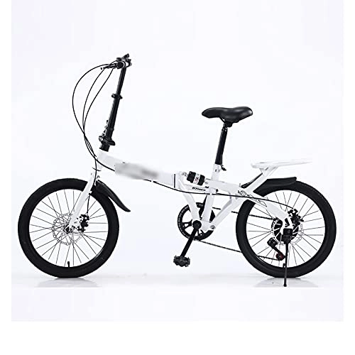Folding Bike : BOENXUA Klapfahrrad 20 Inch Folding Wheel Bike Black Folding Wheel 70-100Mm Height Adjustable Maximum Cargo Weight: 90 Kg, White