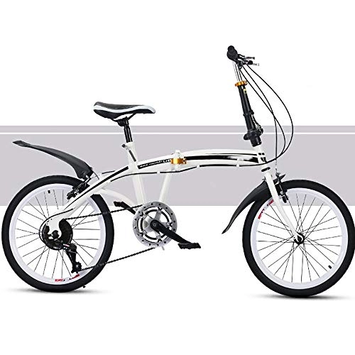 Folding Bike : BZZBZZ Folding Bicycle 20 Inch High Carbon Steel Adult Student Variable Speed Mountain Bike-Protect The Environment, Reduce Pollution, Easy Travel and Low Carbon Life