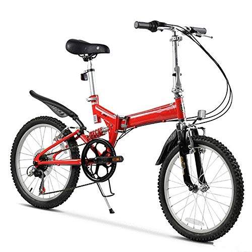 Folding Bike : BZZBZZ Folding Mountain Bike 26-Inch Shock-Absorbing Bicycle 6-Speed Speed Adjustment is Suitable for Male and Female Adult Students-Help You Build Muscle