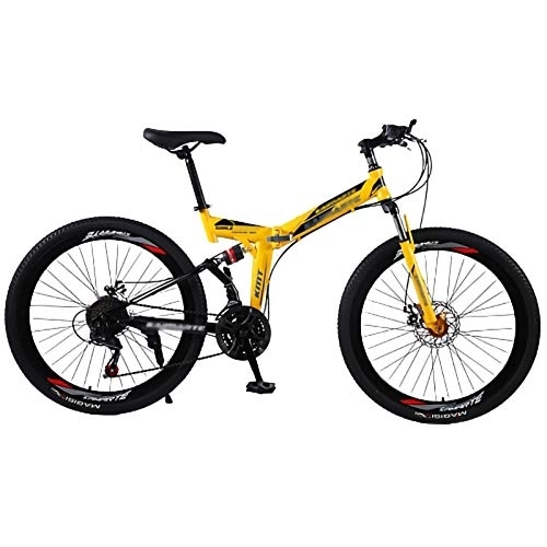 Folding Bike : CAdult Men Women Folding Mountain Bike, 24 * 26in Folding MTB Outroad Bicycles 51-8# Siamese finger dial 21 * 24 * 27 Speed High carbon steel frame with Mechanical disc brake B, 24in27Speed