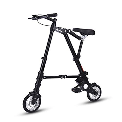 Folding Bike : CARACHOME Ultra Light 10" Mini Folding Bike Portable Outdoor Bicycle Suitable for Height 150Cm-180Cm, Black