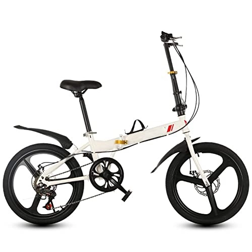 Folding Bike : Carbon Steel Foldable Bicycle Small Unisex Folding Bicycle 6-Speed Variable Speed Front V Brake And Rear Brake Adult Portable For Students Commuters