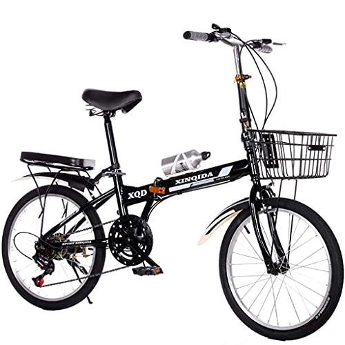 Folding Bike : CCLLA foldable bicycle A 20-inch Lightweight Mini Compact City Bike With A Variable Speed System And Adjustable Frame Folding Bike Folding Bike