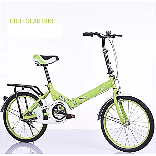 Folding Bike : CCVL Folding Bicycle Adult Children Ultra Light Aluminum Alloy Mini Portable Bicycle Suitable For Traveling In The Wild City, Green