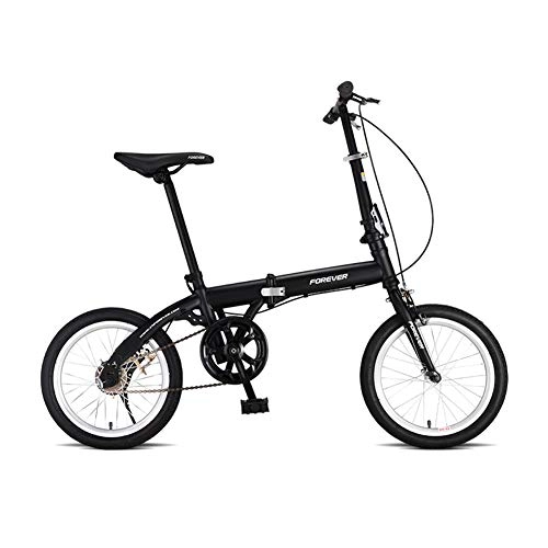 Folding Bike : CCVL Folding Bicycle Adult Children Ultra Light Travel Mini Portable Bike Suitable For Riding In The City, Black