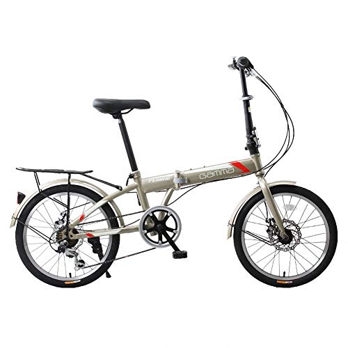 Folding Bike : CCVL Folding Bicycle Adult Children Ultra Light Travel Mini Portable Bike Suitable For Riding In The City, Gray, Variable speed