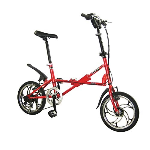 Folding Bike : CEALEONE Folding Bicycle Series, Great for City Riding and Commuting, Lightweight Aluminum Frame, Red