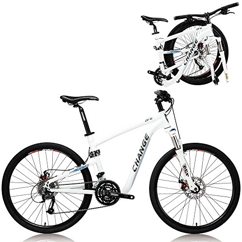 Folding Bike : Change 26 Inch Lightweight Full size Mountain Folding Bike Shimano 27 speeds DF-609D-W
