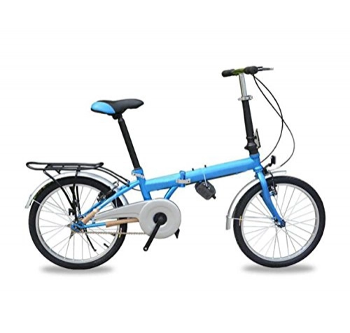 Folding Bike : Charging Folding Bike 20-inch Folding Bike Bicycle Cycling Bike Mini Student Bicycle Gift Car, Blue-20in
