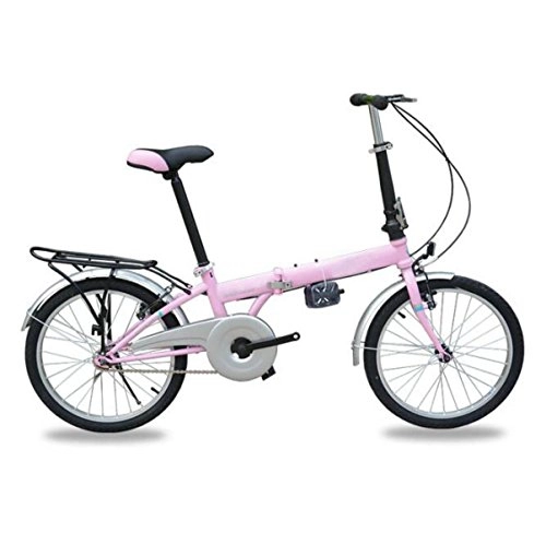Folding Bike : Charging Folding Bike 20-inch Folding Bike Bicycle Cycling Bike Mini Student Bicycle Gift Car, Pink-20in