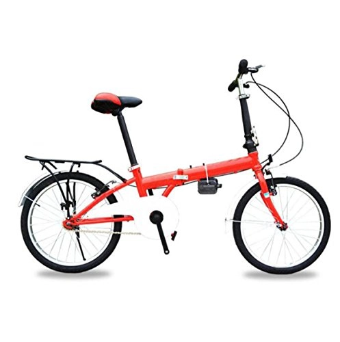Folding Bike : Charging Folding Bike 20-inch Folding Bike Bicycle Cycling Bike Mini Student Bicycle Gift Car, Red-20in