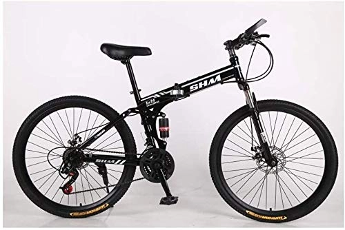 Folding Bike : Chenbz Outdoor sports Bikes / Folding Bikes Folding Mountain Bike Adult Variable Speed Bicycle 26 Inch Cross Country Bicycle Shock Absorber Black Disc Brake