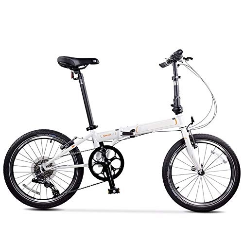Folding Bike : CHEZI Folding Bike Bicycle Folding V Brake Suitable for Students Adult Free Time Bike 20 Inch 8 Speed
